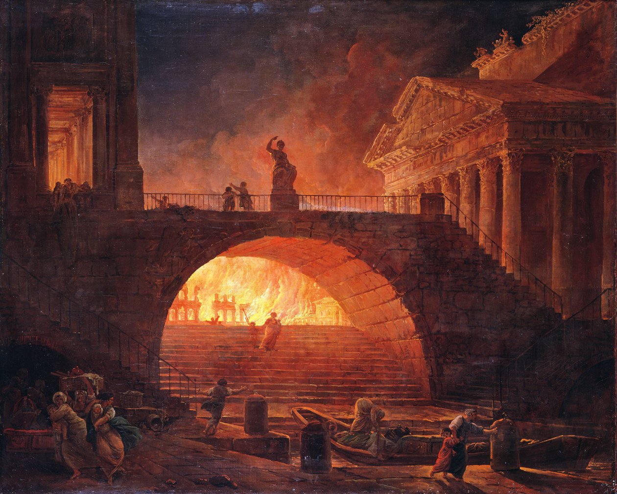 Rooman palo, 18. heinäkuuta 64 jKr. tekijältä Hubert Robert