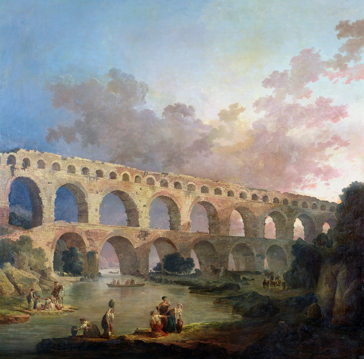 Pont du Gard, Nimes, noin 1786 tekijältä Hubert Robert