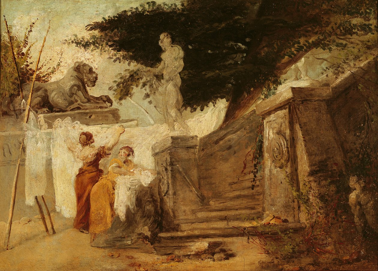 Pesijanaiset puutarhassa, n. 1756-61 tekijältä Hubert Robert