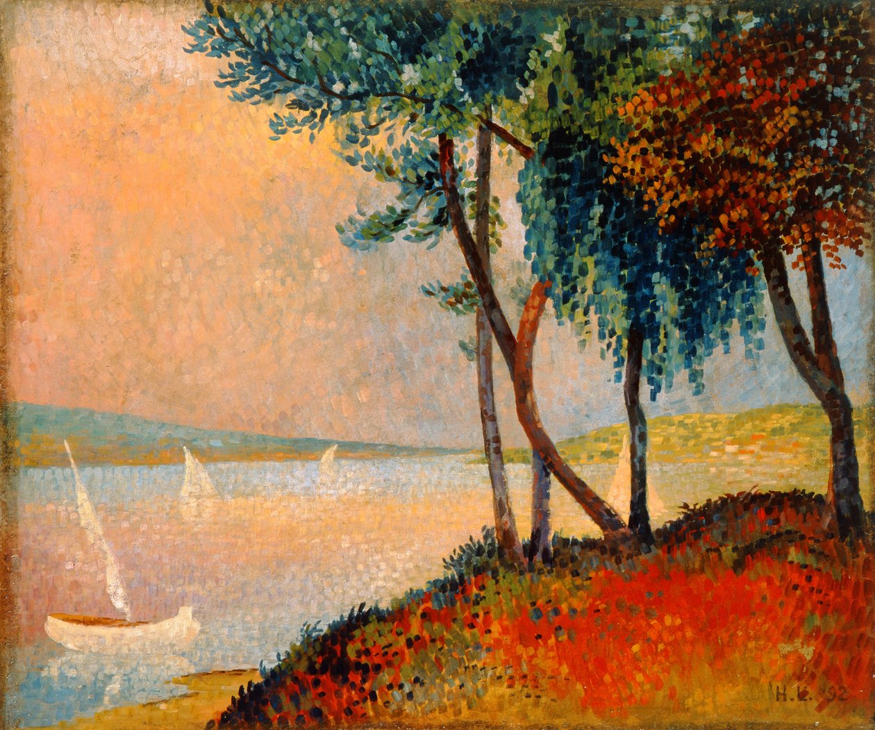 St. Tropezin esikaupunkialue, 1892 (öljy kortille) tekijältä Hubert de la Rochefoucauld