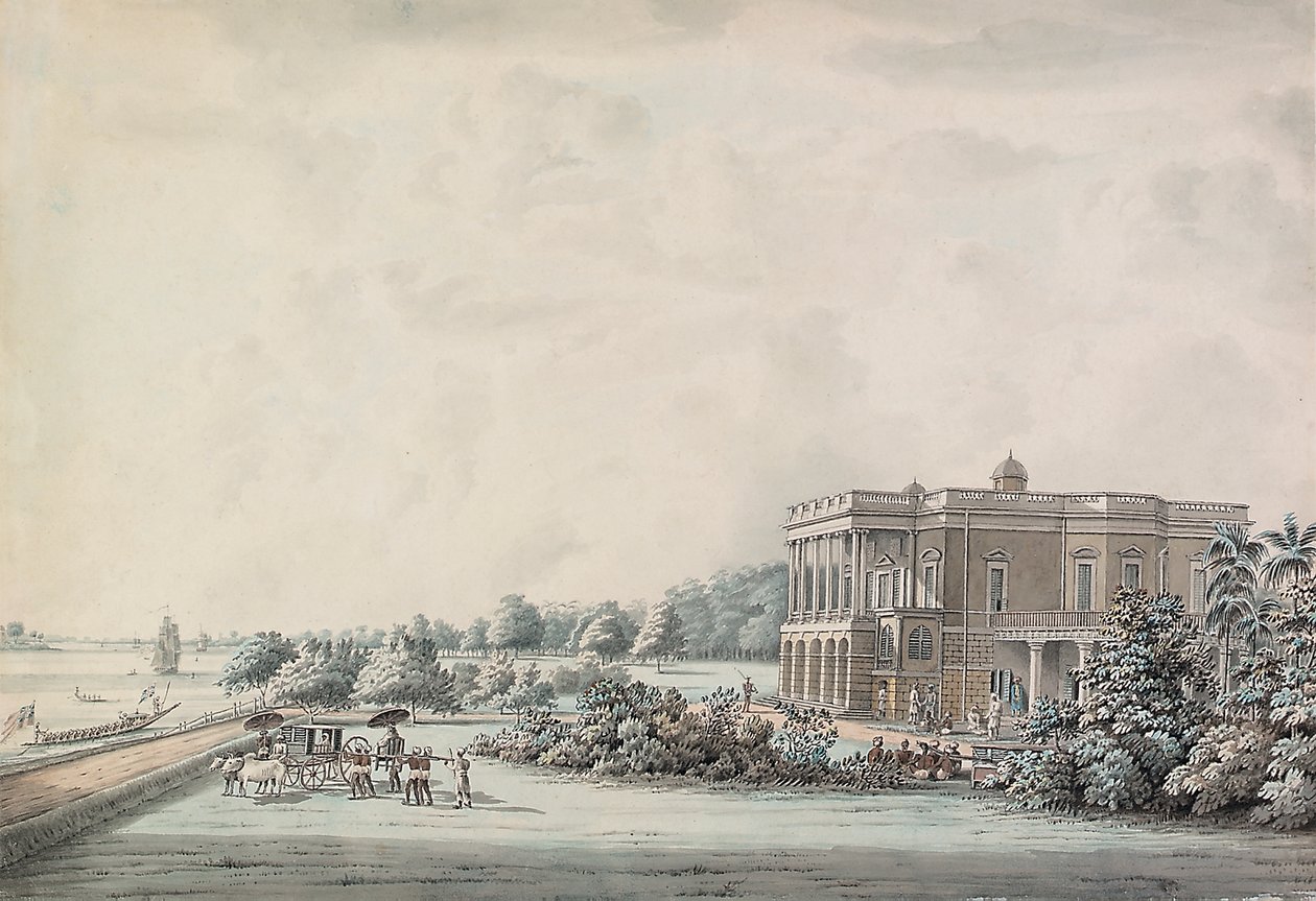 Lady Teignmouthin puutarhatalo Hooghlyn rannalla, Kalkutassa, vuoden 1797 jälkeen tekijältä Hubert Cornish