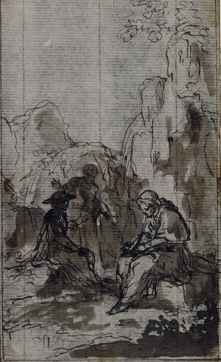 Tutkimus vinjettiä varten Abbé Dinouartin teoksessa "Vie du Venerable don Juan de Palafox", s. 391. tekijältä Hubert Francois Gravelot