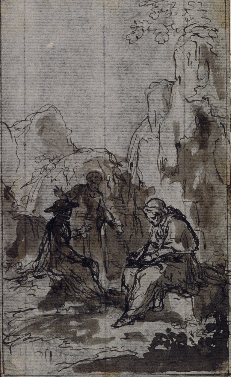 Tutkimus vinjettiä varten Abbé Dinouartin teoksessa "Vie du Venerable don Juan de Palafox", s. 391. tekijältä Hubert Francois Gravelot