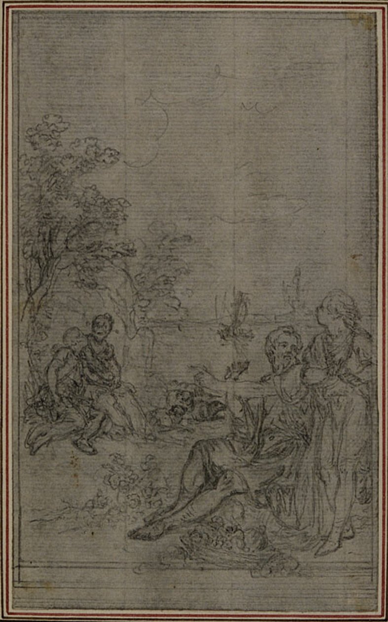 Tutkimus Lucretiuksen teoksen "De la Nature des Choses" vinjettiä varten, osa II, kirja IV. tekijältä Hubert Francois Gravelot