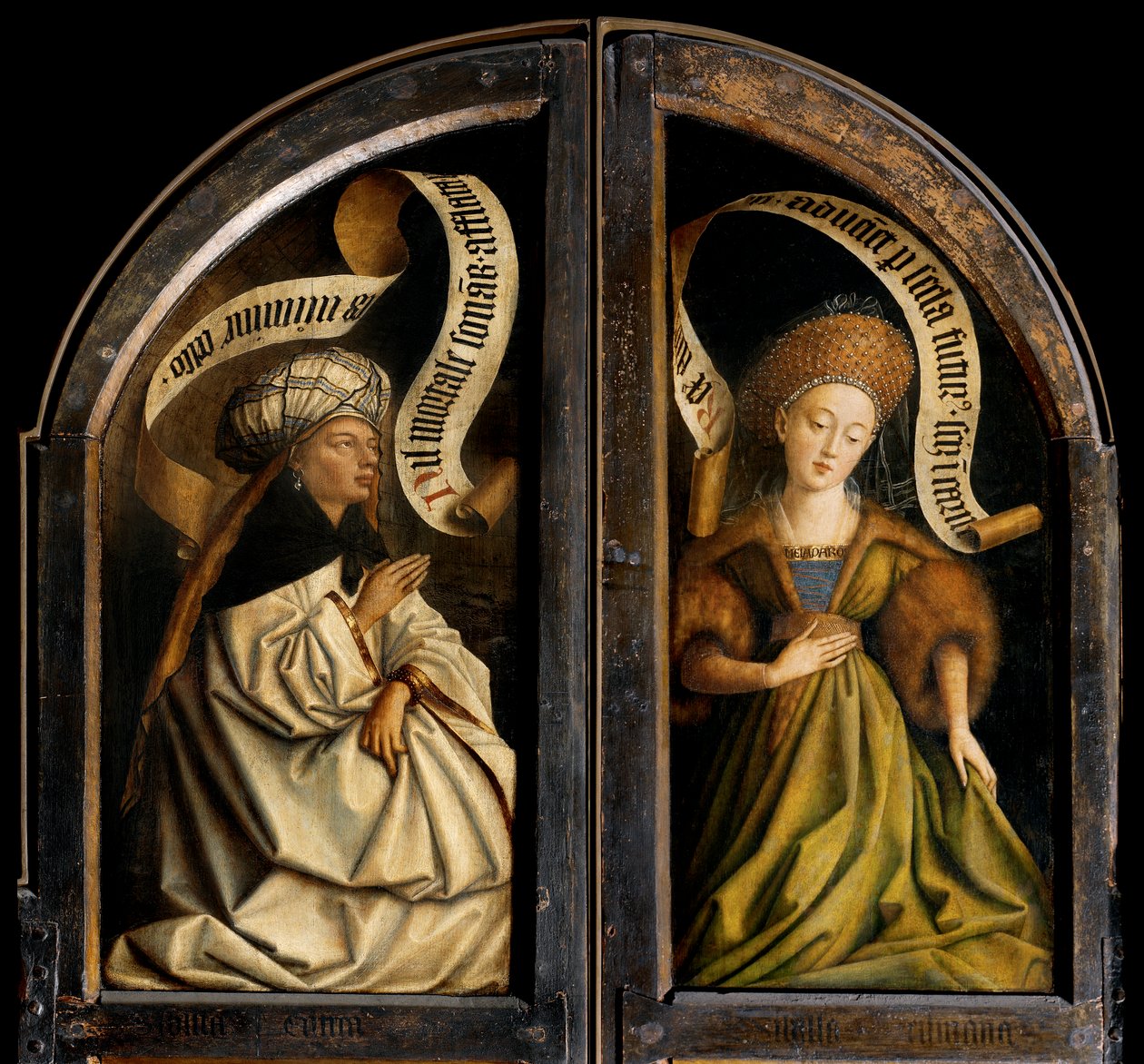Erythraean Sibyl ja Cumaean Sibyl, Gentin alttaritaulun vasemman siiven ulkopuolelta tekijältä Hubert & Jan van (1390 1441) Eyck