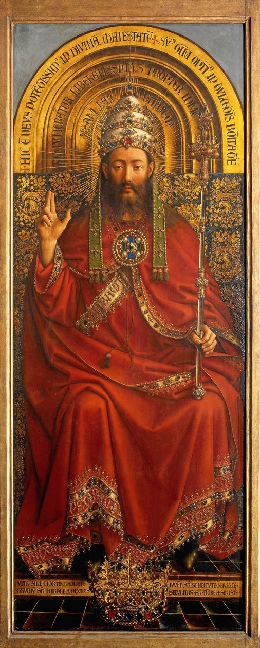 Isä Jumala, Gentin alttaritaulun keskustaulu tekijältä Hubert & Jan van (1390 1441) Eyck