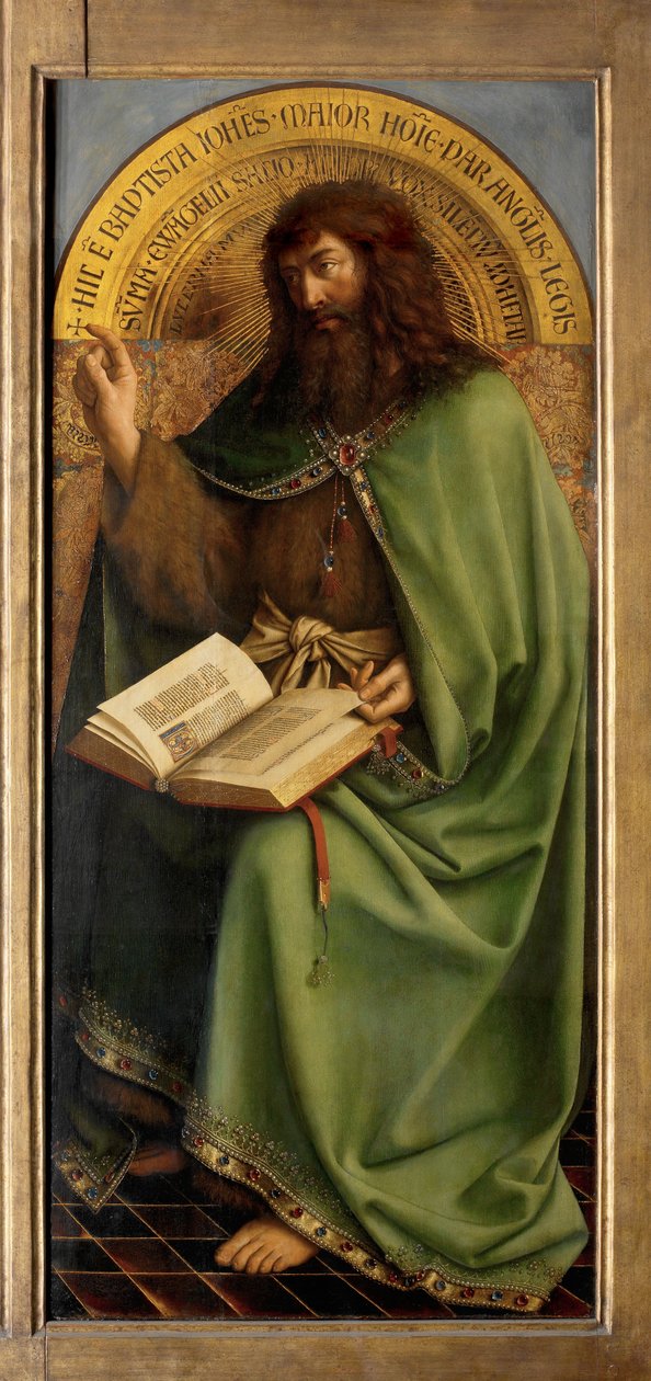 Johannes Kastaja, yksityiskohta Gentin alttaritaulusta tekijältä Hubert & Jan van (1390 1441) Eyck