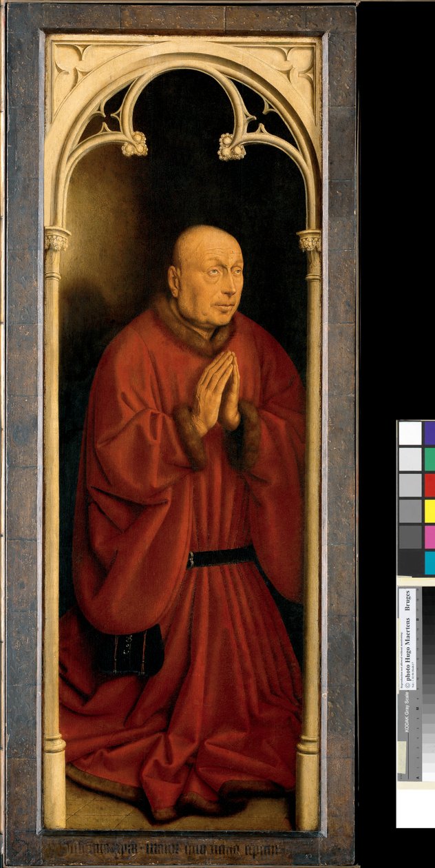 Retrato de Joost Vijdt, painel do exterior do retábulo de Ghent finlandês tekijältä Hubert & Jan van (1390 1441) Eyck