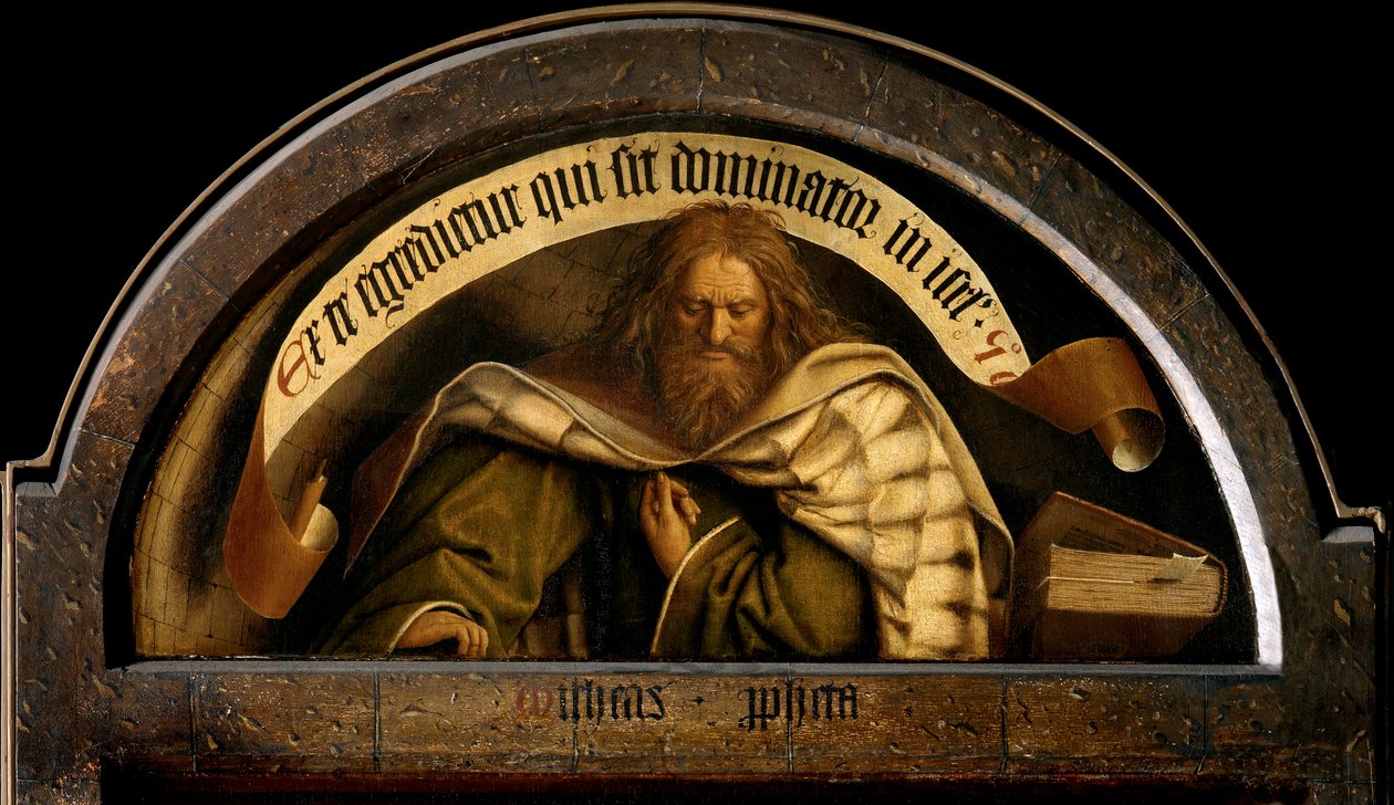 Profeetta Miika Gentin alttaritaulun oikean siiven ulkopuolelta tekijältä Hubert & Jan van (1390 1441) Eyck
