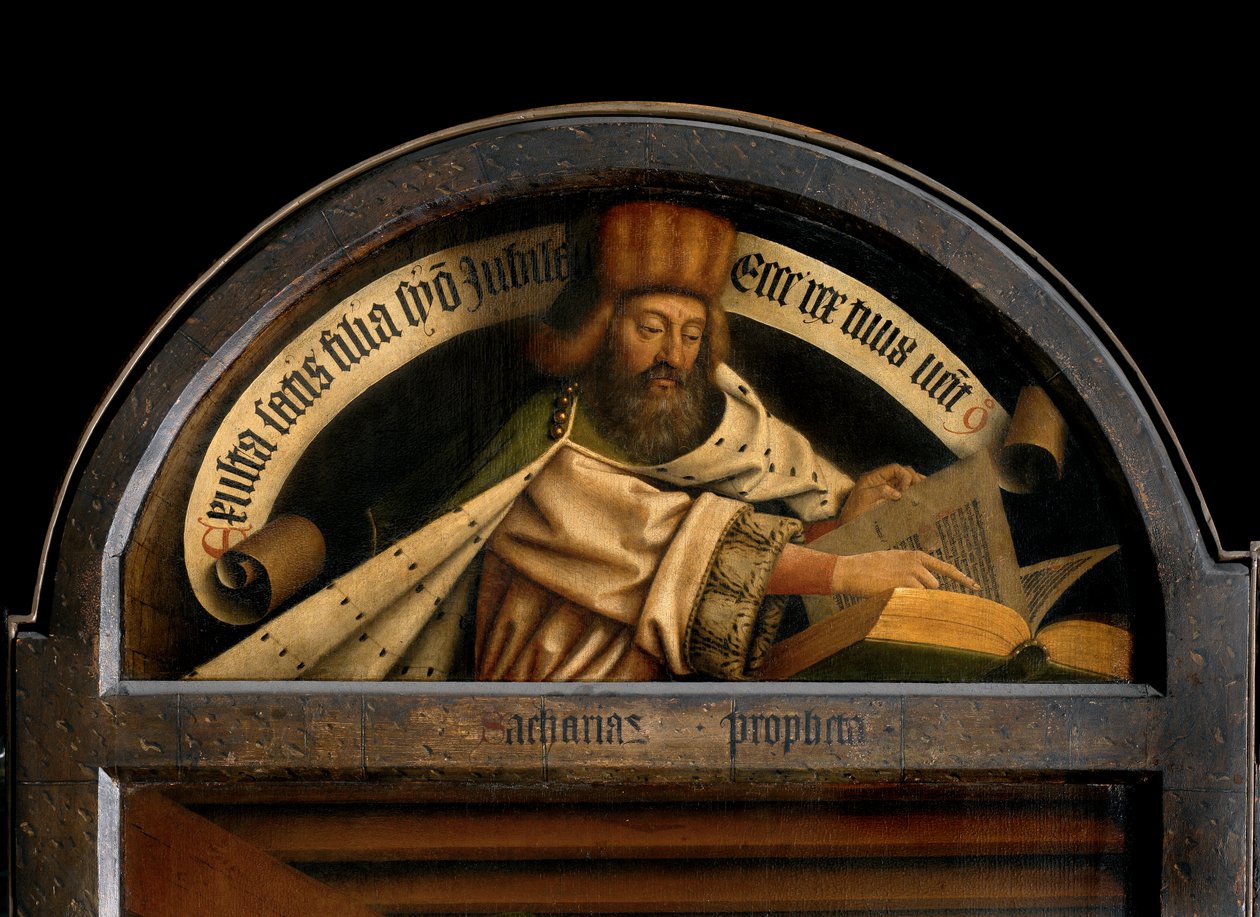 Profeetta Sakarias Gentin alttaritaulun vasemman siiven ulkopuolelta tekijältä Hubert & Jan van (1390 1441) Eyck