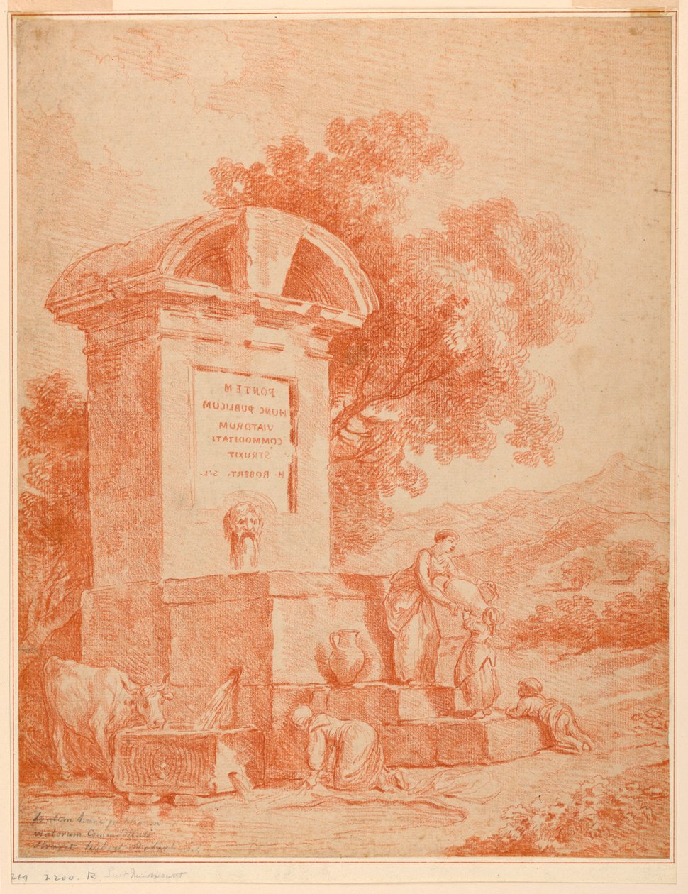 Roomalainen suihkulähde (vastavarma) tekijältä Hubert Robert