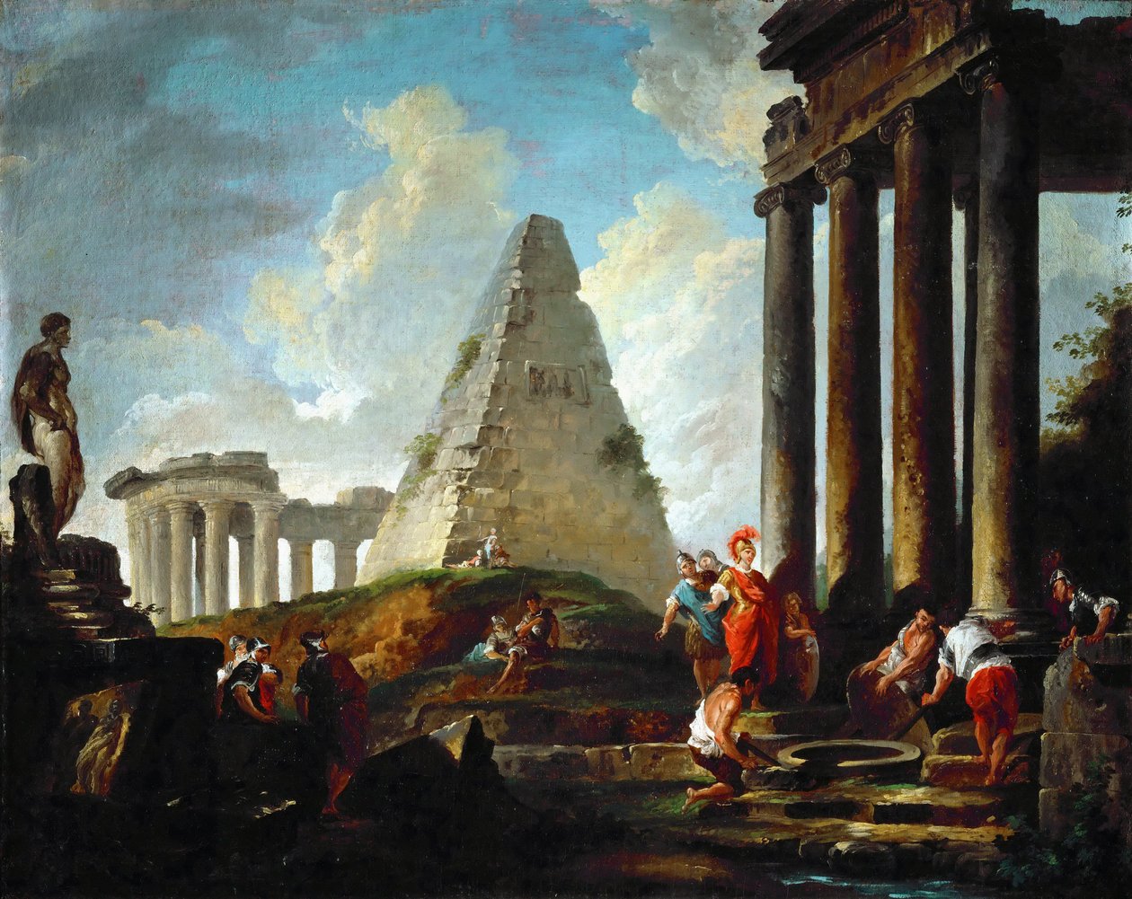 Aleksanteri Suuri Ennen Akilleuksen hautaa tekijältä Hubert Robert