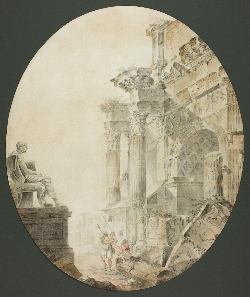 Konstantinuksen kaari ja Neron patsas tekijältä Hubert Robert