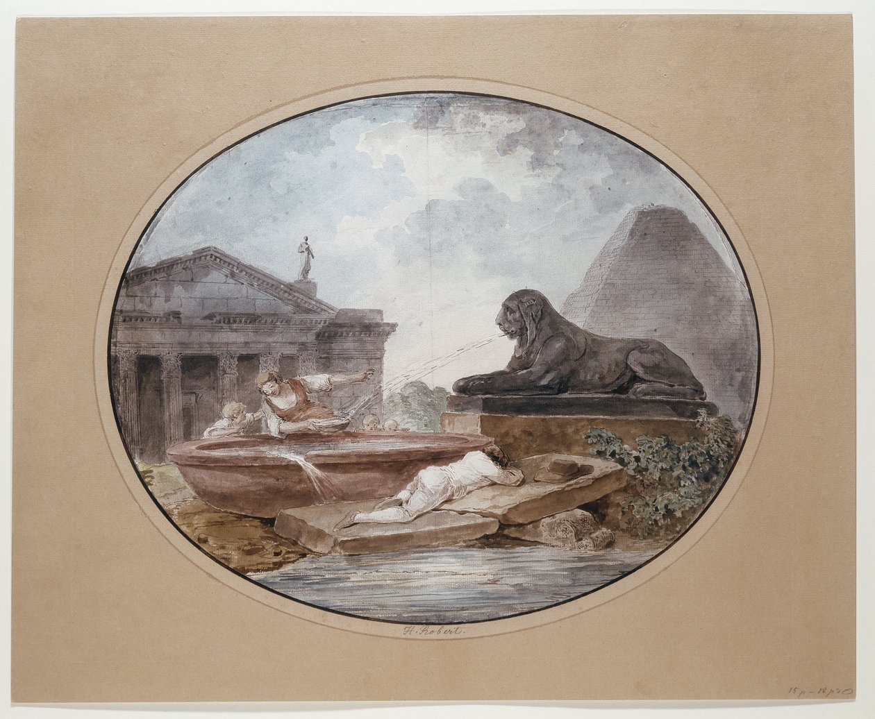 Arkkitehtoninen capriccio tekijältä Hubert Robert