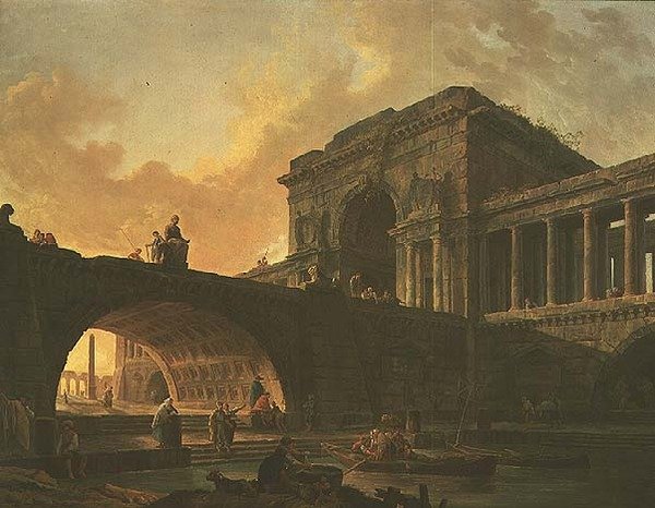 Arkkitehtoninen koostumus tekijältä Hubert Robert
