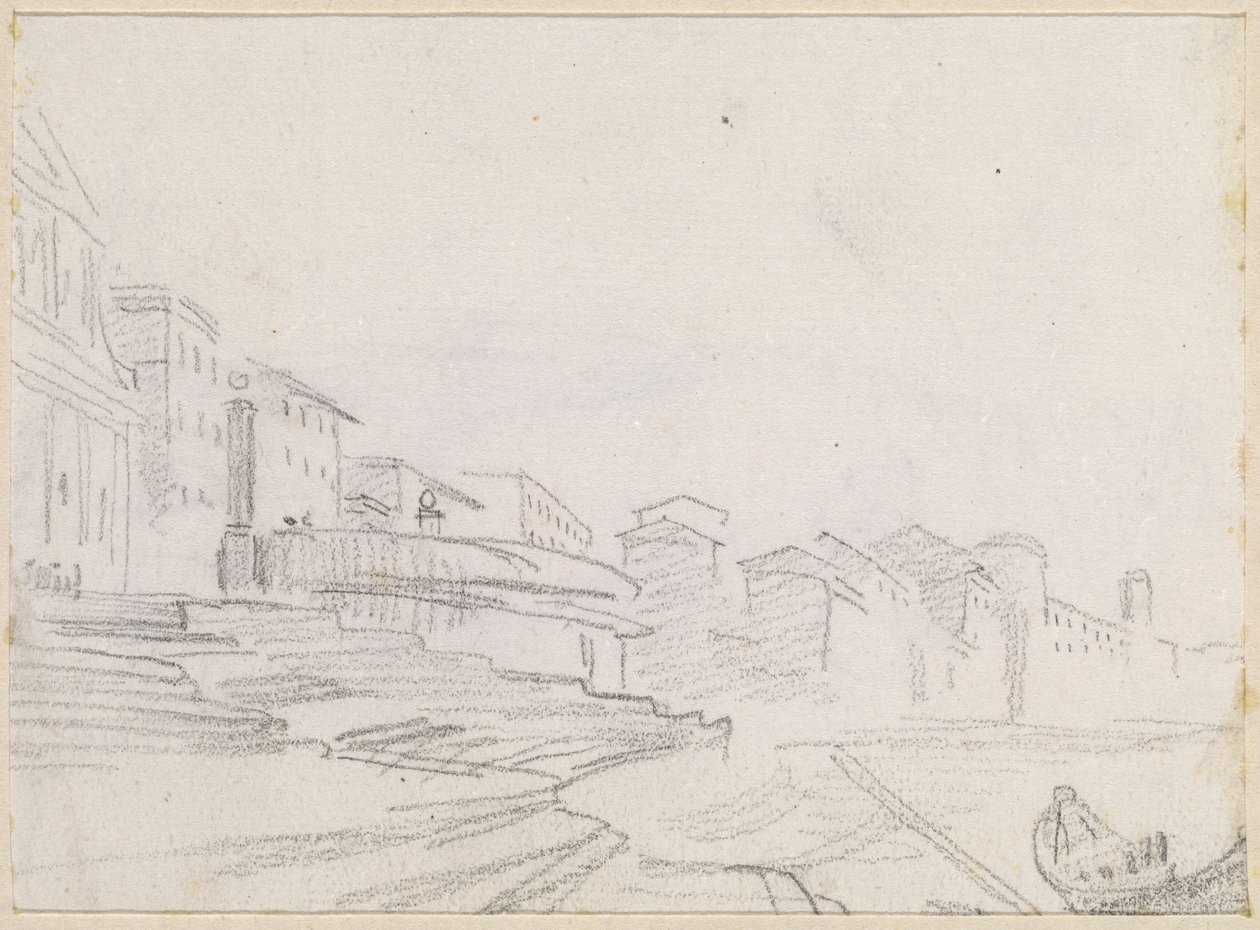 Rakennukset joen varrella [verso] tekijältä Hubert Robert