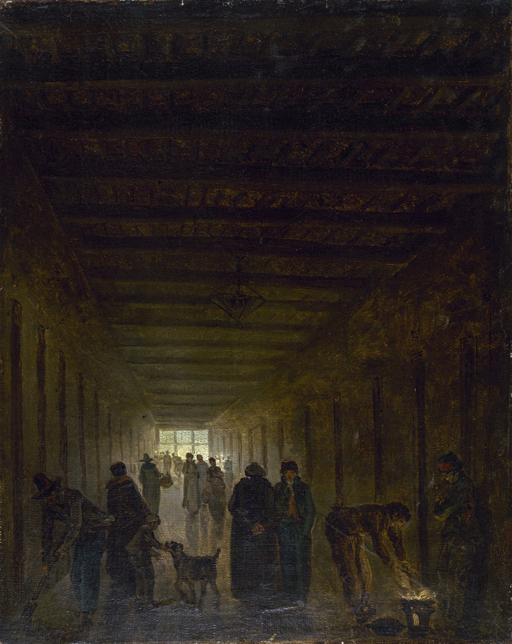Saint-Lazaren vankilan käytävä, n. 1793. tekijältä Hubert Robert
