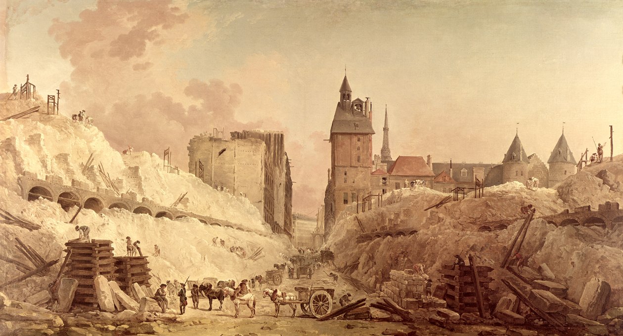 Pont au Changen talojen purku vuonna 1788 tekijältä Hubert Robert