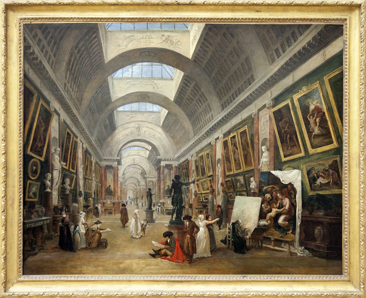 Grande Galerie du Louvren suunnittelu 1796 (öljy kankaalle) tekijältä Hubert Robert