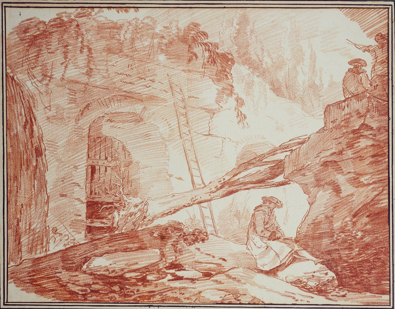 Piirtäjä Palatiumin raunioilla tekijältä Hubert Robert