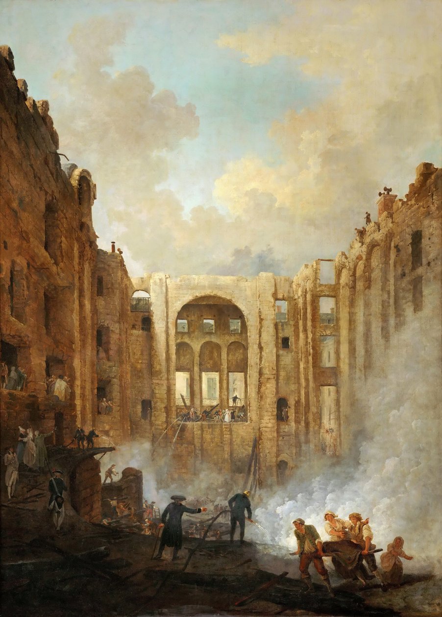 Palo Palais-Royal-oopperatalossa vuonna 1781 tekijältä Hubert Robert