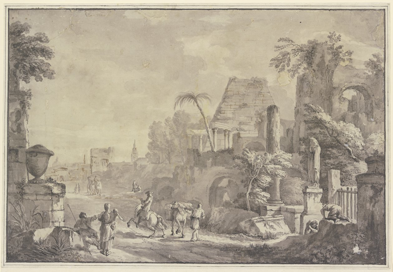 Sankarillinen maisema tekijältä Hubert Robert