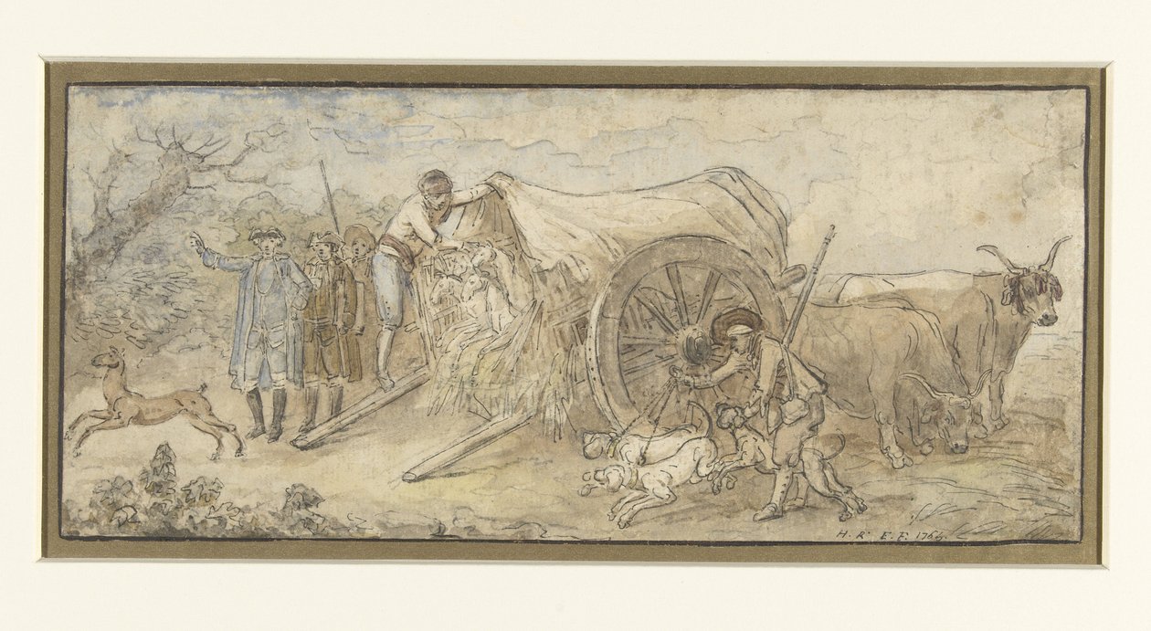 Katettu vaunu Campagnassa tekijältä Hubert Robert
