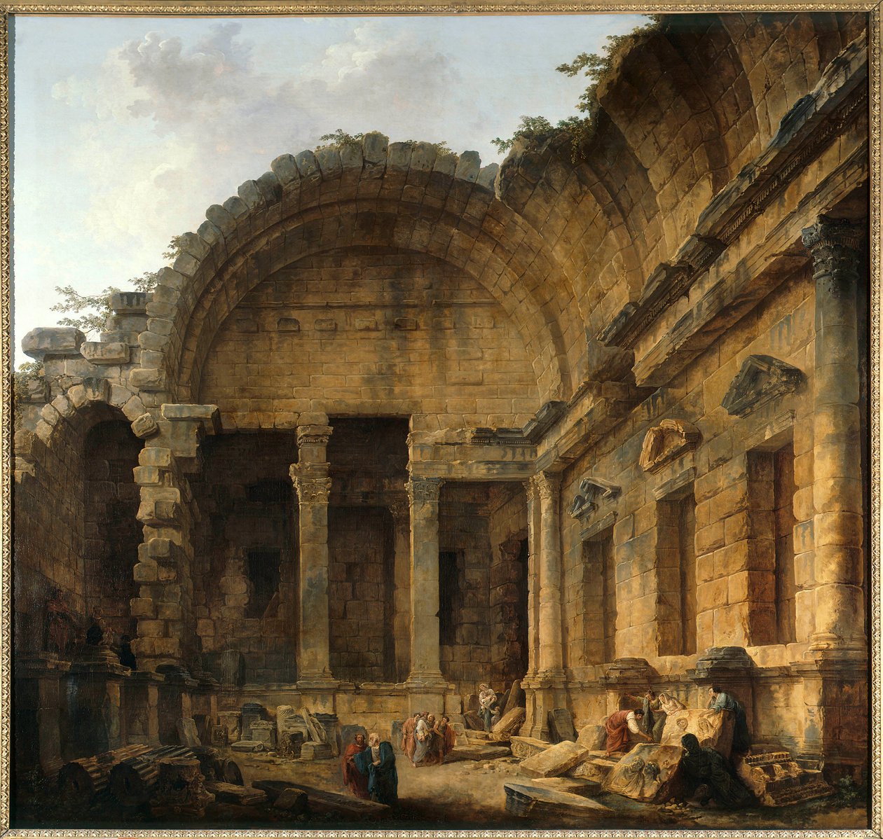 Diane a Nimesin temppelin sisustus Hubert Robertin (1733-1808) maalaus Sun. 2,42 x 2,42 m. Pariisi. Musee du Louvre - Nimesin Dianan temppelin sisätilat. Hubert Robertin (1733-1808) maalaus. 2,42 x 2,42 m. Louvre-museo, Pariisi tekijältä Hubert Robert