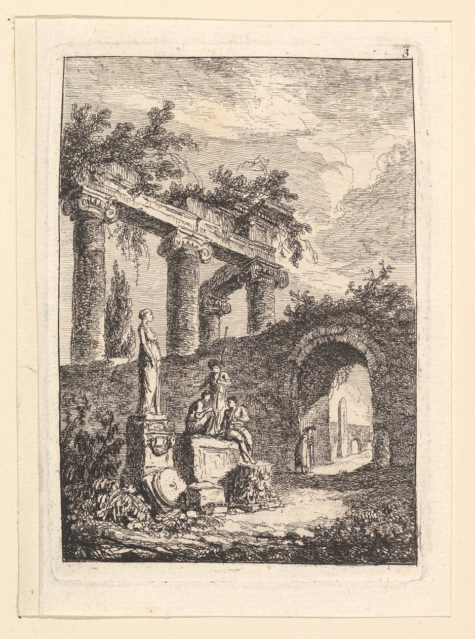 Patsas ennen raunioita.n.d. tekijältä Hubert Robert