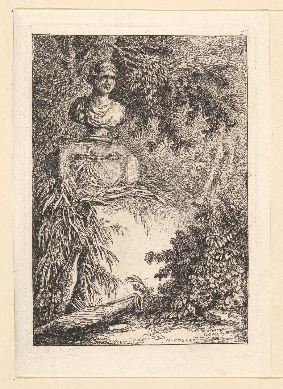 Le Buste.n.d. tekijältä Hubert Robert