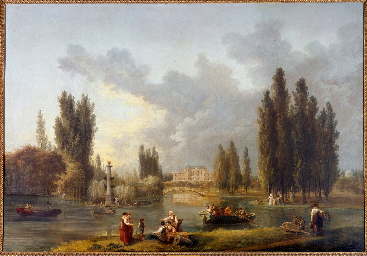 Merevillen linna Hubert Robertin (1733-1808) maalaus 1700-luvulta Sceaux, Ranskan saaren museo tekijältä Hubert Robert