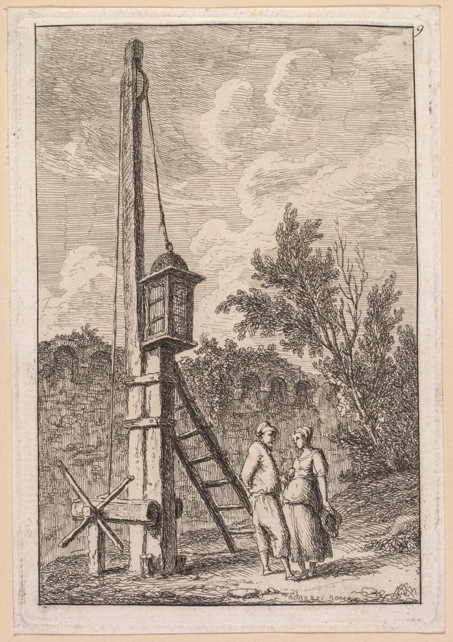 Rooman illat: Le Poteau, 1763-1764. tekijältä Hubert Robert