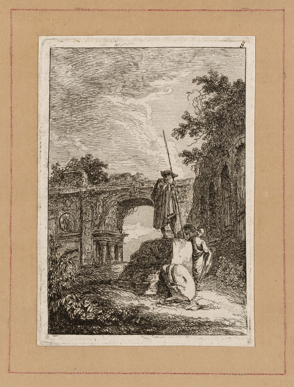 Lauta kahdeksan iltaista Roomassa tekijältä Hubert Robert