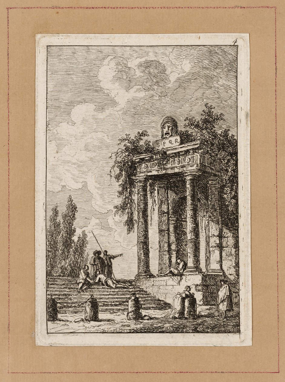 Lauta neljä illasta Roomassa tekijältä Hubert Robert