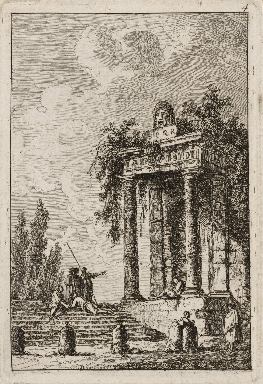 Lauta neljä iltaista Roomassa, 1763-64 tekijältä Hubert Robert