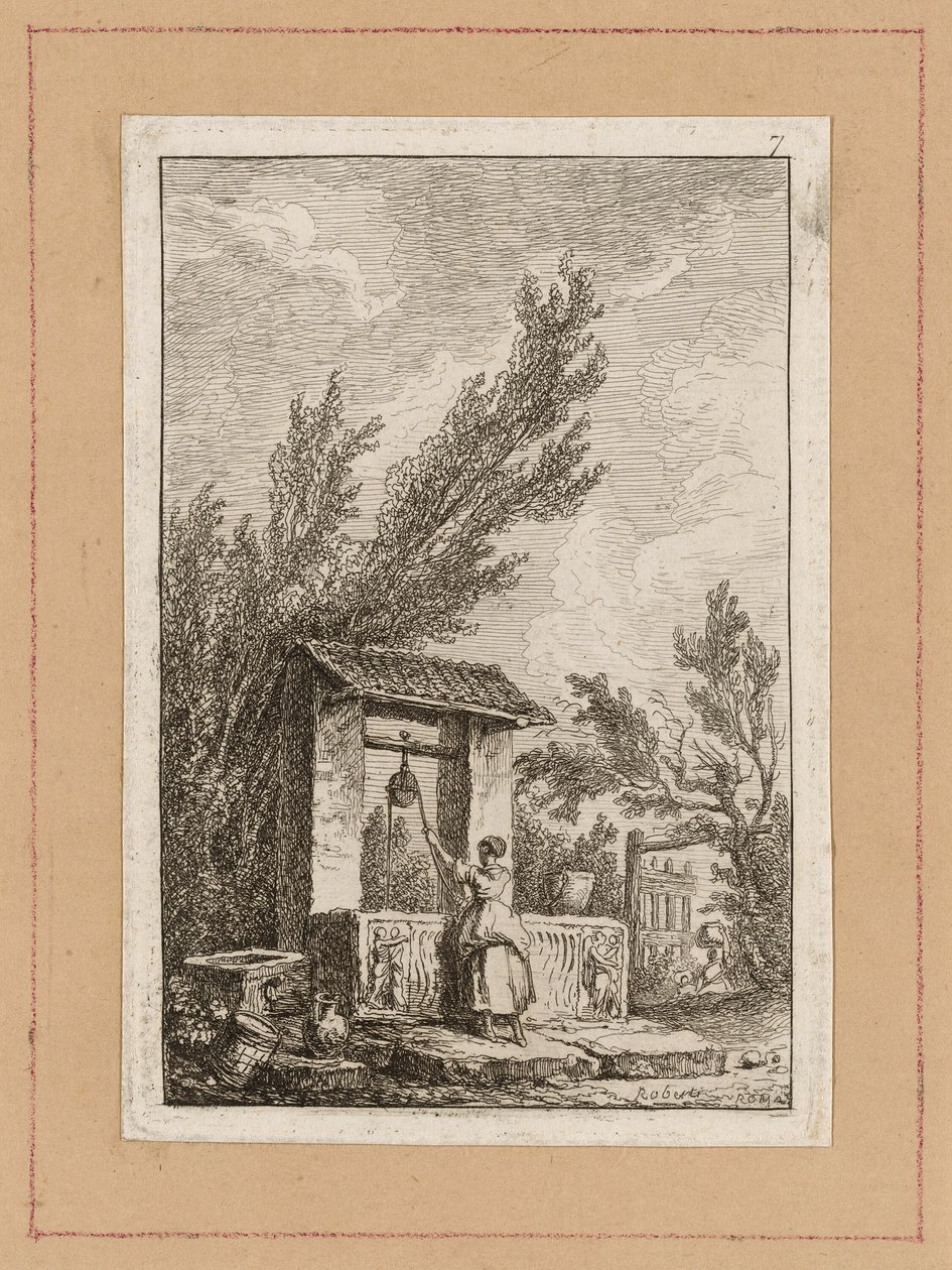 Lauta seitsemäs Iltaista Roomassa tekijältä Hubert Robert