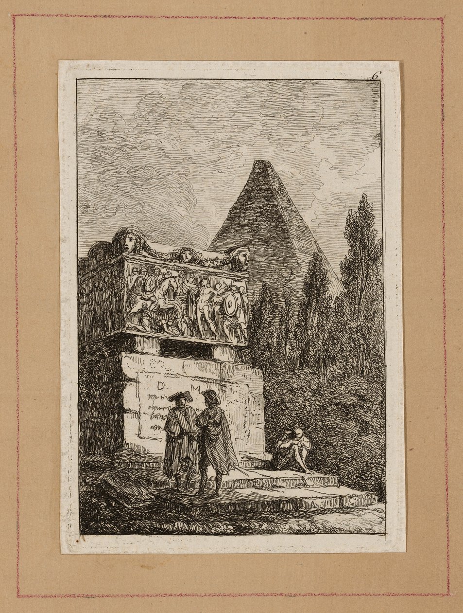 Lauta kuusi iltaista Roomassa tekijältä Hubert Robert