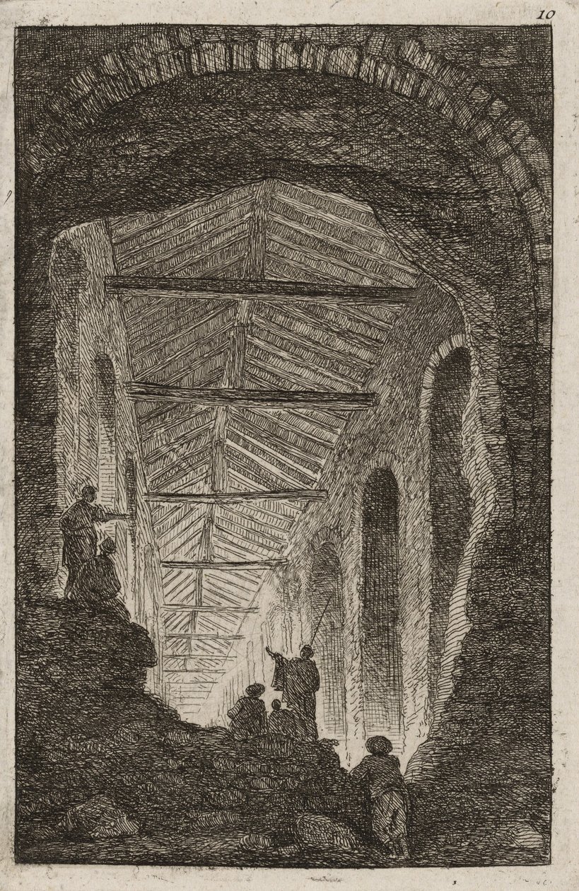 Kilpi 10 Iltaista Roomassa, 1763-64 tekijältä Hubert Robert