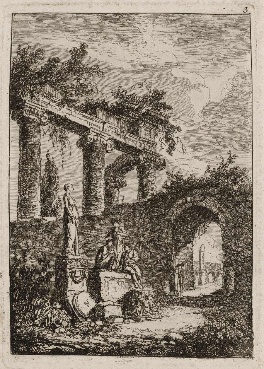 Kolmas levy iltaisilta Roomassa tekijältä Hubert Robert