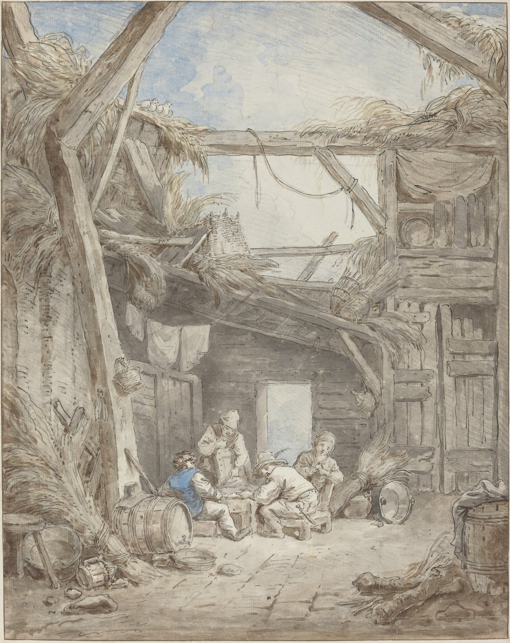 Pilalla maatila tekijältä Hubert Robert