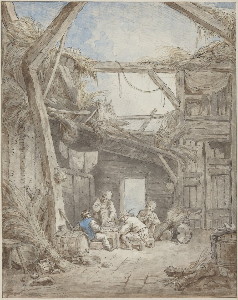 Raunioitunut maatila tekijältä Hubert Robert