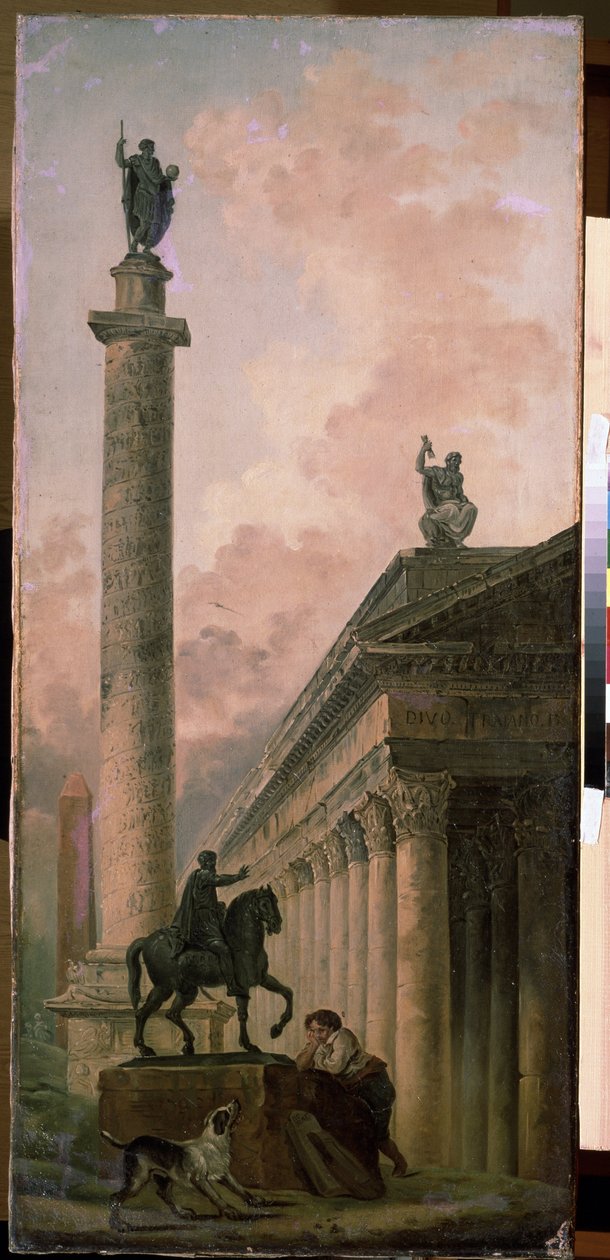 Sarkofagi. Hubert Robertin (1733-1808) maalaus öljy kankaalle tekijältä Hubert Robert