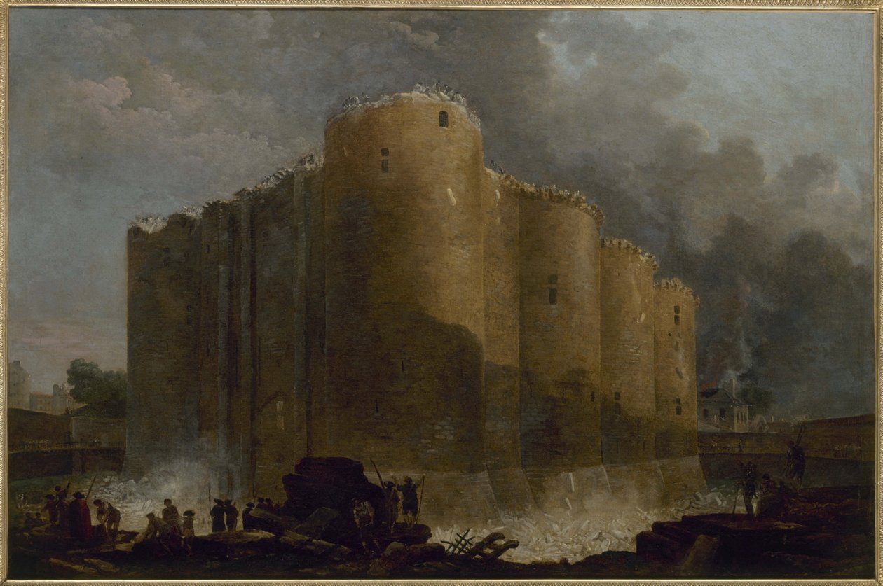 Bastille, sen purkamisen ensimmäisinä päivinä tekijältä Hubert Robert