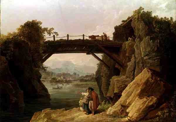 Silta (öljy kankaalle) tekijältä Hubert Robert