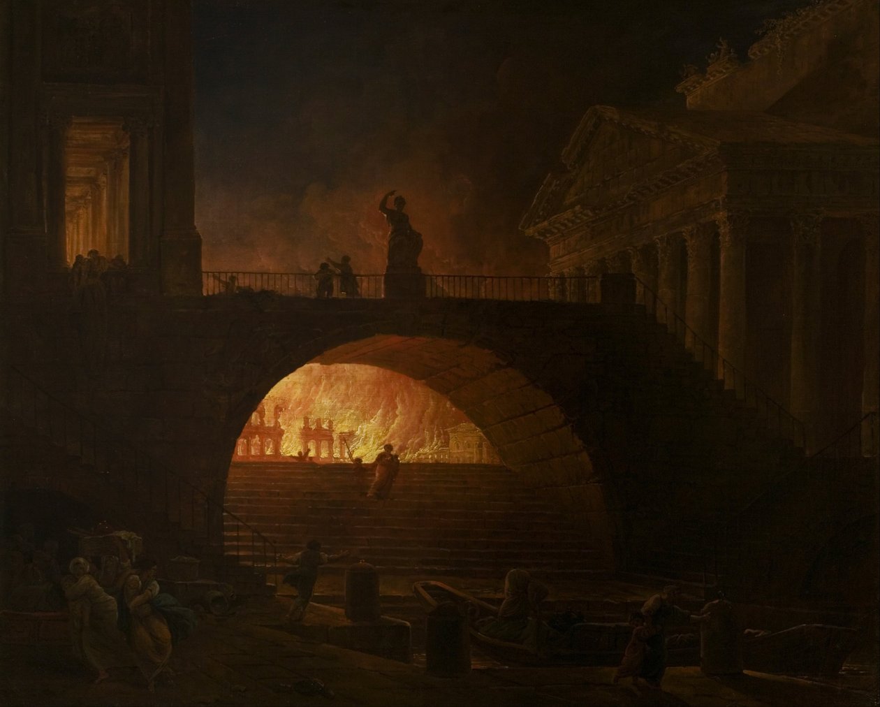 Rooman tulipalo tekijältä Hubert Robert