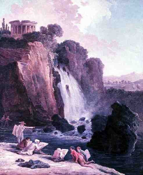 Piirustusjuhlat (öljy kankaalle) tekijältä Hubert Robert