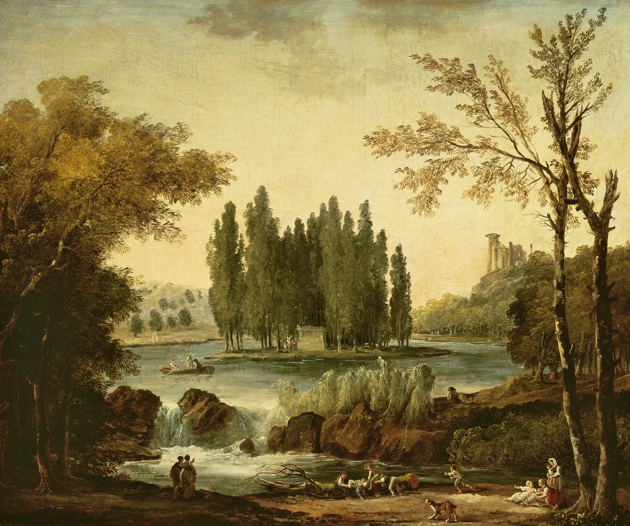 Jean-Jacques Rousseaun hauta Ermenonvillessä, 1802 tekijältä Hubert Robert