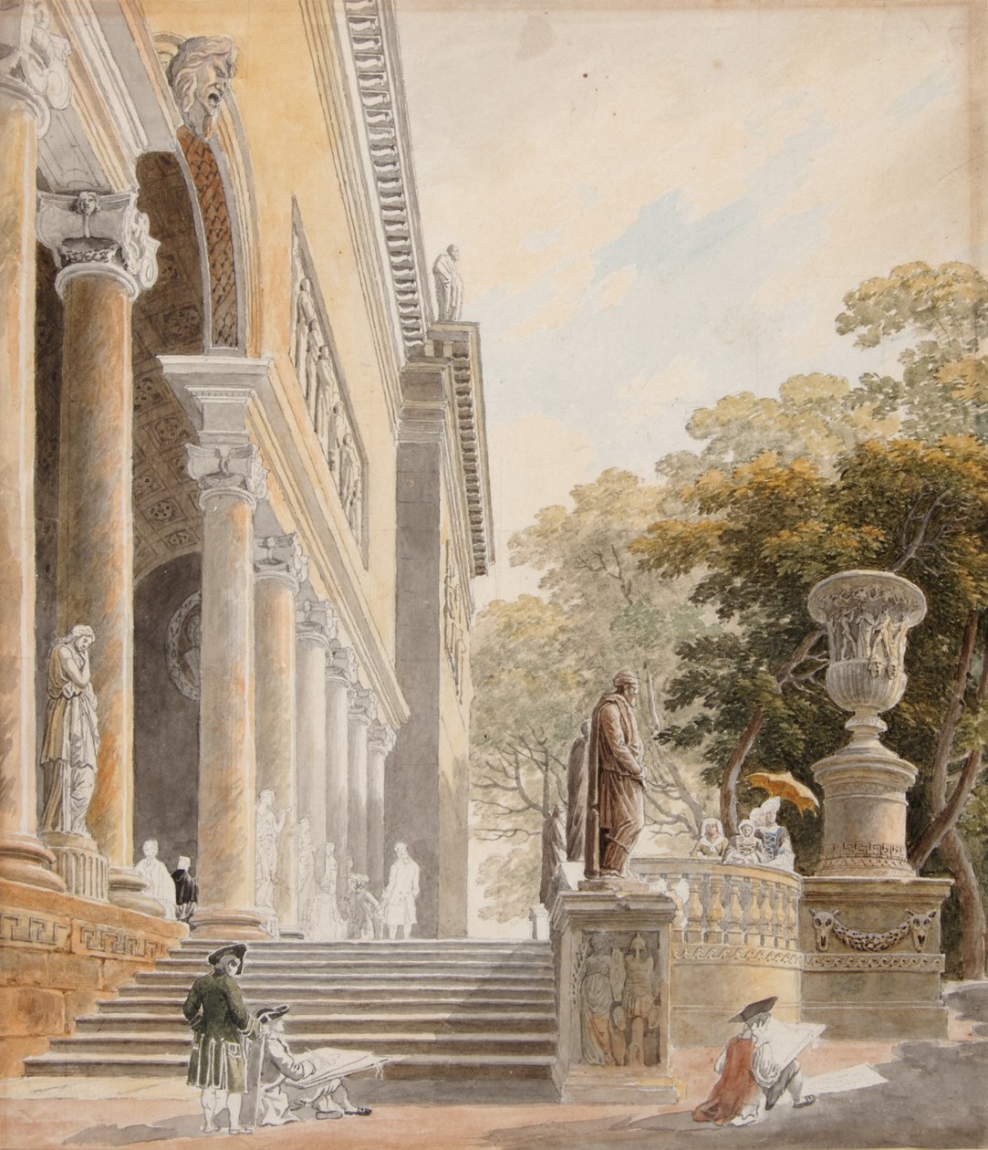 Näkymä Villa Medicistä tekijältä Hubert Robert