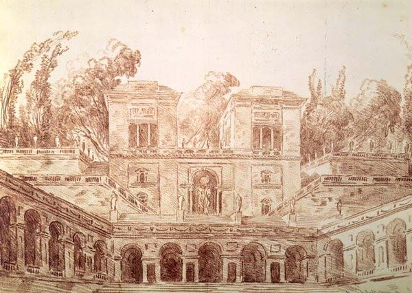 Villa Farnese, Rooma (piirustus) tekijältä Hubert Robert