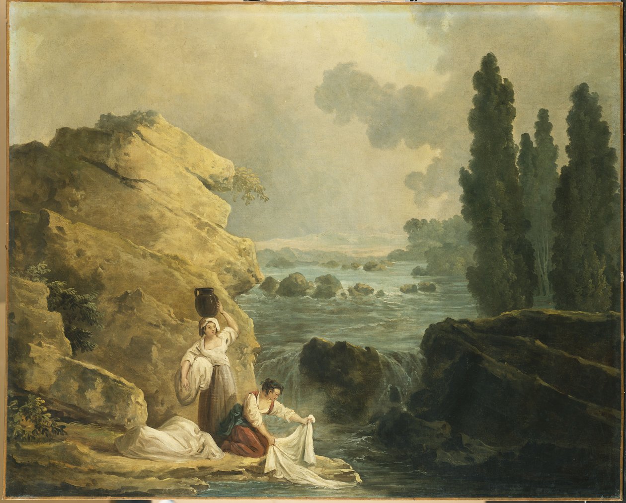Pesijanaiset kaskadin varrella tekijältä Hubert Robert